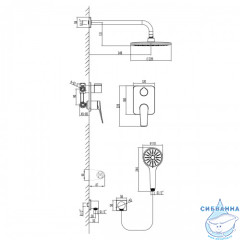 Душевая система Lemark Bronx 230 1 режим LM3729GM (графит)