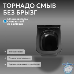 Унитаз напольный Abber Rechteck AC1210TMB с бачком и сиденьем Soft Close (микролифт)