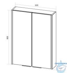 Зеркальный шкаф 1Marka Gaula 60 2д.Black