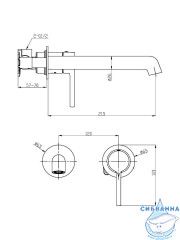 Смеситель для раковины встраиваемый Calypso CS1120-3 (сатин золотой)