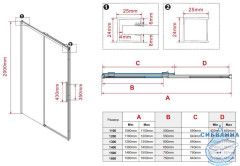 Дверь в нишу Vincea Stella 130 профиль хром, стекло прозрачное VDS-1ST130CL