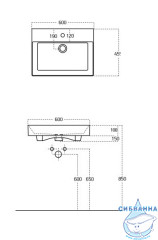Мебельная раковина Aquanet Slim Synergy 60 см 198206