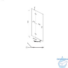 Дверь в нишу Тритон Бруно 100х190 профиль хром, стекло прозрачное
