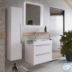 Тумба Aqwella Cube 70 белый с раковиной Toledo 70