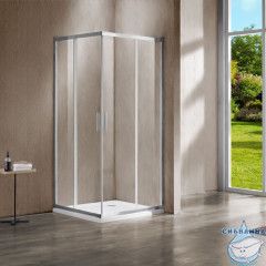 Душевое ограждение Vincea Гарда 90x80 профиль хром, стекло прозрачное VSS-1G8090CL