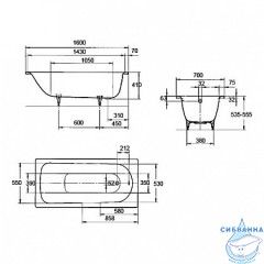 Стальная ванна Kaldewei Saniform Plus 362-1 160x70 standard