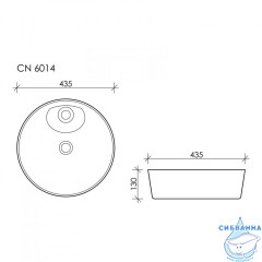 Раковина на столешницу 44 см Ceramicanova Element CN6014