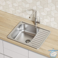 Мойка, нерж. сталь, шелк, 585*485, Strit S, IDDIS, STR58SDi77