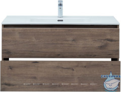 Тумба Aquanet Lino 100 с раковиной Flat 100 дуб веллингтон