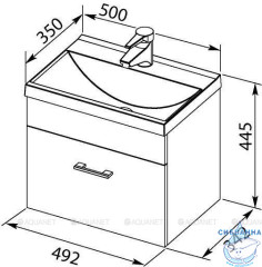 Тумба под раковину Aquanet Нота 50 159138