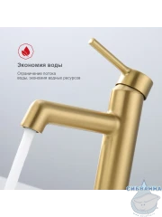 Смеситель для раковины Raglo R20.10.03 (сатин золотой)