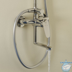 Душевая система с тропическим душем и изливом, хром глянцевый, Zodiac X, IDDIS, ZDXSB3Fi06