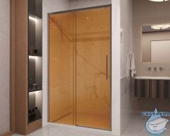 Дверь в нишу Vincea Stella 120 профиль вороненая сталь, стекло янтарь VDS-1ST120GSGM