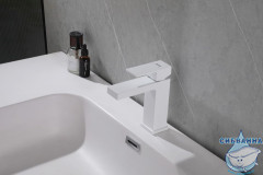 Смеситель для раковины Abber Daheim AF8210W  (без донного клапана) (белый матовый)