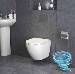 Унитаз подвесной безободковый Grossman GR-4455SQ с сиденьем Soft Close (микролифт)