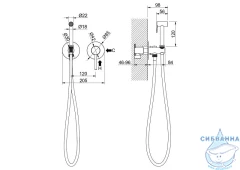 Встраиваемый смеситель с гигиеническим душем Aquatek Европа AQ1319BGM (оружейная сталь)