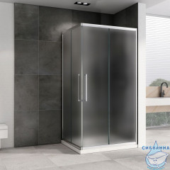 Душевое ограждение ABBER Schwarzer Diamant AG02129MH 120x90 профиль хром, стекло матовое (без поддона)