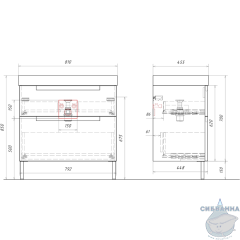 Тумба под раковину Aqwella Vancouver 80 см VAN01082N
