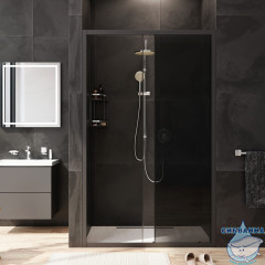 Дверь в нишу AM.PM Gem W90G-120-1-195BG 120 см профиль черный, стекло тонированное