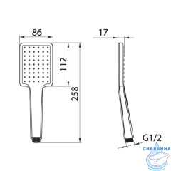 Лейка для душа, графитовая, Slide, IDDIS, SLI1F0Gi18