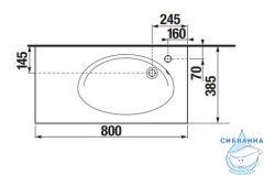 Раковина встраиваемая 80 см Roca Etna 32700A000