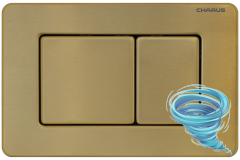 Инсталляция для унитаза Charus CC.300.80.01 с кнопкой смыва Charus Robusto FP.310.BG.05 брашированное золото,  с унитазом LYon 2.0 (с сиденьем Soft Close (микролифт)