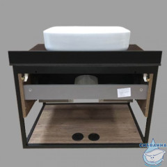 Тумба подвесная Comforty Кёльн 75 дуб темный с раковиной Comforty T-Y9378