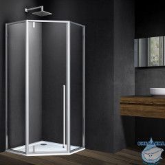Душевое ограждение Vincea Penta 90x90 профиль хром, стекло прозрачное VSP-3P900CL