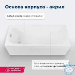 Акриловая ванна Aquanet Riviera 180x80 с каркасом