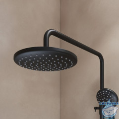 Смеситель с верхним душем и изливом, черный матовый, Ray, IDDIS, RAYBL3Fi06