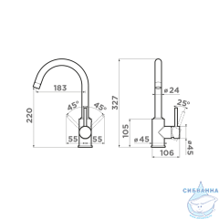 Смеситель для кухни Omoikiri Shinagawa-GB 4994364 (графит)