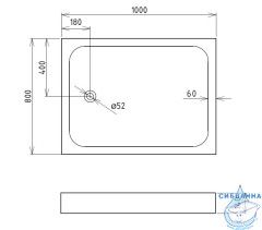 Акриловый поддон Gemy ST15T 100х80