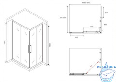 Душевое ограждение ABBER Schwarzer Diamant 120x90 профиль черный, стекло прозрачное AG02129BH (без поддона)