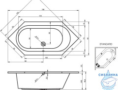 Акриловая ванна Riho Kanzas 190x90 с каркасом