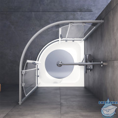 Душевое ограждение AM.PM Gem 90x90 W90G-401A090WT профиль хром , стекло прозрачное (без поддона)