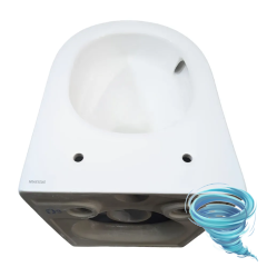 Инсталляция Loranto 4501 с кнопкой смыва Loranto 7313 черный матовый,  в комплекте с унитазом Grossman GR-4455SQ c сиденьем Soft close (микролифт) 