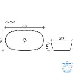  Раковина на столешницу 70 см Ceramicanova Element CN5040