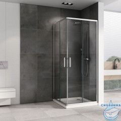 Душевое ограждение ABBER Schwarzer Diamant AG020905 90x90 профиль хром, стекло прозрачное (без поддона)