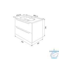 Тумба с умывальником, подвесная, 80 см, белая, Edifice, IDDIS, EDI80W0i95K