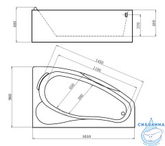 Акриовая ванна Gemy G9046 O R 161х96 с гидромассажем