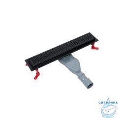 Лоток душевой, сифон 360, комбинированный затвор, перфорированная решетка, 500мм, черный, IDDIS, 975B5BL20DZ