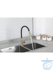 Смеситель кухни Frap F4044-3 (сатин золотой)