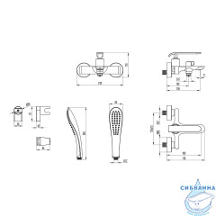 Смеситель для ванны Lemark Melange LM4934CW (хром)