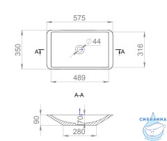 Раковина на столешницу 58 см Salini Callista 1101107G (материал sapirit, белый глянцевый)