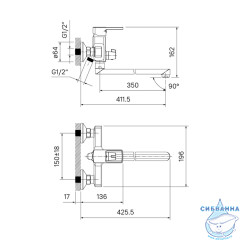 Смеситель для ванны Iddis Bild BILSB00i10WA (хром)