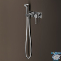 Встраиваемый смеситель с гигиеническим душем с защитным клапаном, глянцевый хром,  Duna, IDDIS, DUNSBV0i08