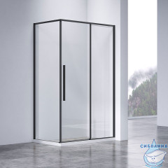 Душевое ограждение Vincea Slim-N 130x90 профиль черный, стекло прозрачное VSR-4SN9013CLB