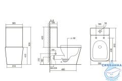 Унитаз ABBER Rechteck AC1210T компакт белый, безободковый, смыв торнадо