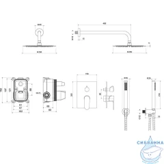 Душевая система Aquatek Оберон AQ1272MB (черный матовый)