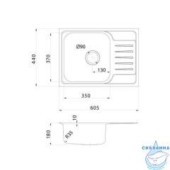 Мойка, нерж. сталь, шелк, с крылом, 605*440*180, Sound, IDDIS, SND60SDi77